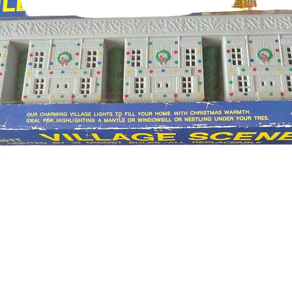 Vtg Christmas Plastic Light Covers 8 Pc Alpine Village House Church Mid-Century - Picture 5 of 9